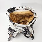 Zaino Adelina in Canvas Farfalle con Rifiniture in Ecopelle e Coulisse - Stile Donna Bags