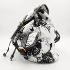 Zaino Adelina in Canvas Farfalle con Rifiniture in Ecopelle e Coulisse - Stile Donna Bags
